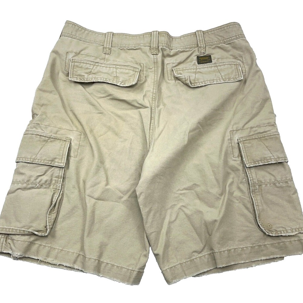 Vintage American Eagle Cargo Shorts Men 36 Khaki Tan Baggy Skate Y2K Paratropper